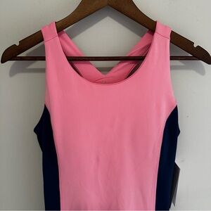 NWT ZELOS Pink and Navy Contrast Exercise Sports Dress Women’s Medium Athletic